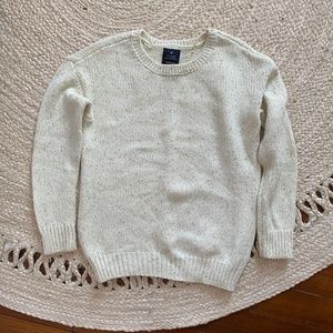 AMERICAN EAGLE ivory and gold knit sweater